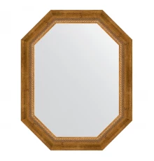 Зеркало настенное Polygon EVOFORM в багетной раме состаренная бронза с плетением, 58х73 см, BY 7114