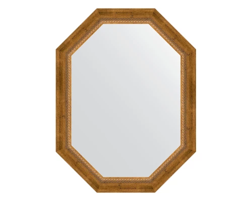 Зеркало настенное Polygon EVOFORM в багетной раме состаренная бронза с плетением, 63х83 см, BY 7115