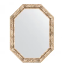 Зеркало настенное Polygon EVOFORM в багетной раме прованс с плетением, 63х83 см, BY 7119