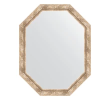 Зеркало настенное Polygon EVOFORM в багетной раме прованс с плетением, 73х93 см, BY 7120