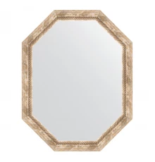 Зеркало настенное Polygon EVOFORM в багетной раме прованс с плетением, 73х93 см, BY 7120