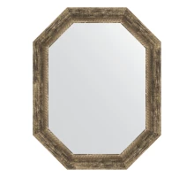 Зеркало настенное Polygon EVOFORM в багетной раме старое дерево с плетением, 58х73 см, BY 7122