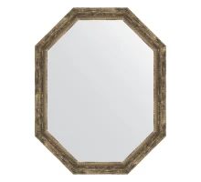 Зеркало настенное Polygon EVOFORM в багетной раме старое дерево с плетением, 73х93 см, BY 7124