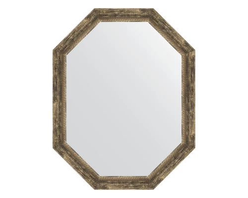 Зеркало настенное Polygon EVOFORM в багетной раме старое дерево с плетением, 73х93 см, BY 7124