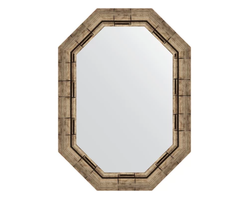 Зеркало настенное Polygon EVOFORM в багетной раме серебряный бамбук, 53х73 см, BY 7125