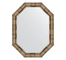 Зеркало настенное Polygon EVOFORM в багетной раме серебряный бамбук, 63х83 см, BY 7127