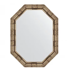 Зеркало настенное Polygon EVOFORM в багетной раме серебряный бамбук, 63х83 см, BY 7127