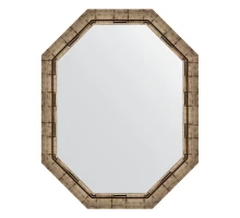 Зеркало настенное Polygon EVOFORM в багетной раме серебряный бамбук, 73х93 см, BY 7128