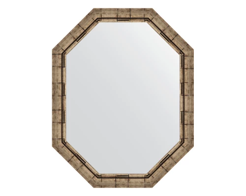 Зеркало настенное Polygon EVOFORM в багетной раме серебряный бамбук, 73х93 см, BY 7128