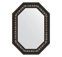 Зеркало настенное Polygon EVOFORM в багетной раме чёрный ардеко, 54х74 см, BY 7137