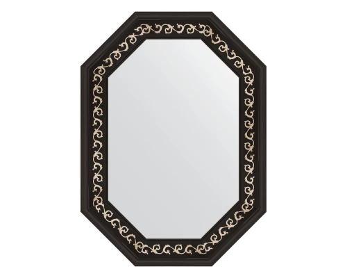 Зеркало настенное Polygon EVOFORM в багетной раме чёрный ардеко, 54х74 см, BY 7137