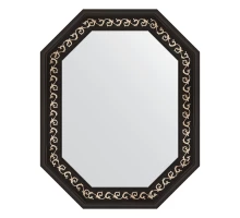 Зеркало настенное Polygon EVOFORM в багетной раме чёрный ардеко, 59х74 см, BY 7138