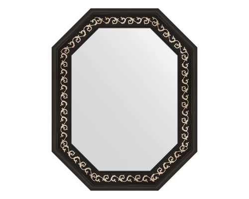 Зеркало настенное Polygon EVOFORM в багетной раме чёрный ардеко, 59х74 см, BY 7138