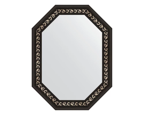 Зеркало настенное Polygon EVOFORM в багетной раме чёрный ардеко, 64х84 см, BY 7139