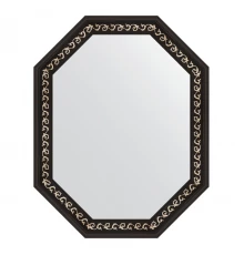 Зеркало настенное Polygon EVOFORM в багетной раме чёрный ардеко, 74х94 см, BY 7140