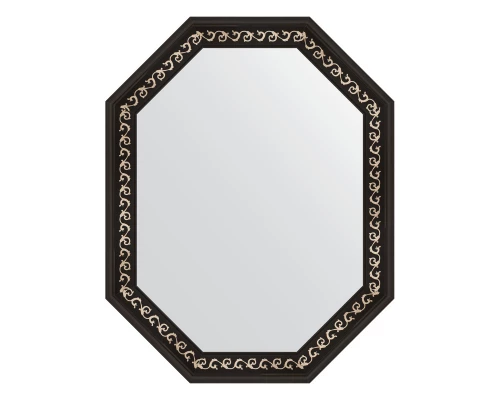 Зеркало настенное Polygon EVOFORM в багетной раме чёрный ардеко, 74х94 см, BY 7140