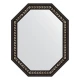 Зеркало настенное Polygon EVOFORM в багетной раме чёрный ардеко, 74х94 см, BY 7140