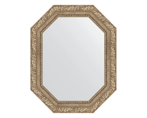 Зеркало настенное Polygon EVOFORM в багетной раме виньетка античное серебро, 60х75 см, BY 7150