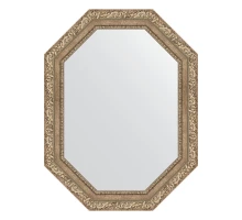 Зеркало настенное Polygon EVOFORM в багетной раме виньетка античное серебро, 65х85 см, BY 7151