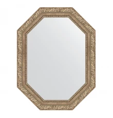 Зеркало настенное Polygon EVOFORM в багетной раме виньетка античное серебро, 65х85 см, BY 7151