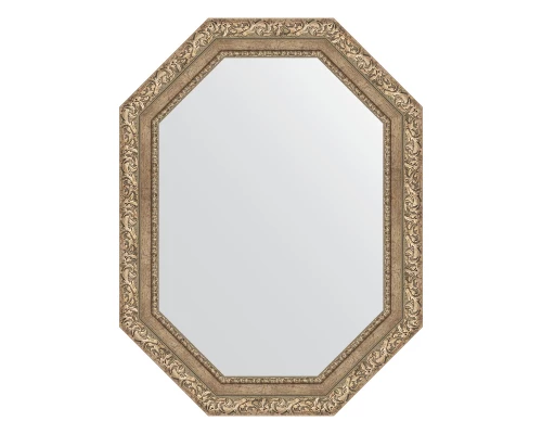 Зеркало настенное Polygon EVOFORM в багетной раме виньетка античное серебро, 65х85 см, BY 7151