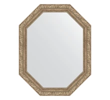 Зеркало настенное Polygon EVOFORM в багетной раме виньетка античное серебро, 75х95 см, BY 7152