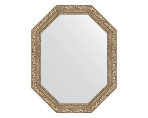 Зеркало настенное Polygon EVOFORM в багетной раме виньетка античное серебро, 75х95 см, BY 7152