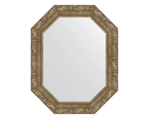 Зеркало настенное Polygon EVOFORM в багетной раме виньетка античная латунь, 60х75 см, BY 7158