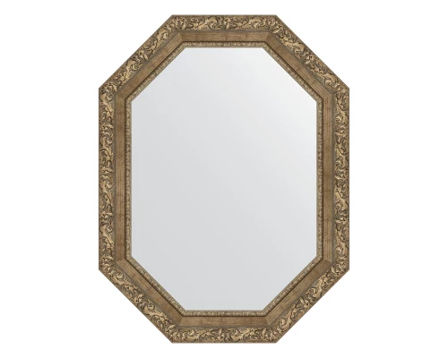 Зеркало настенное Polygon EVOFORM в багетной раме виньетка античная латунь, 65х85 см, BY 7159