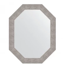 Зеркало настенное Polygon EVOFORM в багетной раме чеканка серебряная, 76х96 см, BY 7188