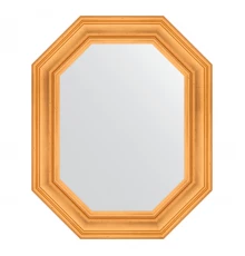 Зеркало настенное Polygon EVOFORM в багетной раме травленое золото, 64х79 см, BY 7206