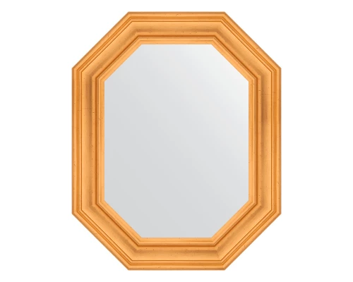 Зеркало настенное Polygon EVOFORM в багетной раме травленое золото, 64х79 см, BY 7206