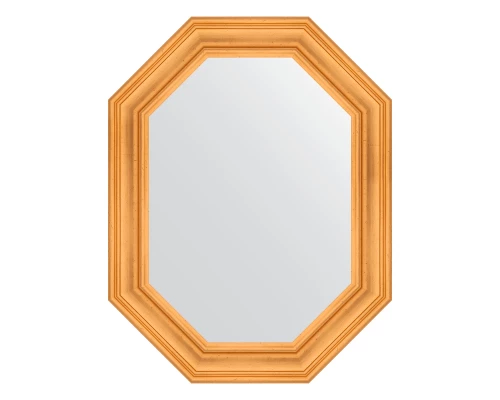 Зеркало настенное Polygon EVOFORM в багетной раме травленое золото, 69х89 см, BY 7207