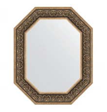 Зеркало настенное Polygon EVOFORM в багетной раме вензель серебряный, 64х79 см, BY 7238