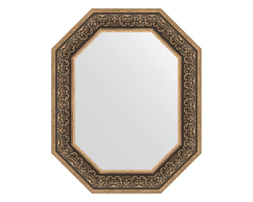 Зеркало настенное Polygon EVOFORM в багетной раме вензель серебряный, 64х79 см, BY 7238