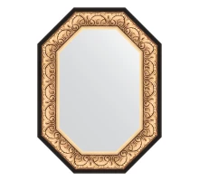 Зеркало настенное Polygon EVOFORM в багетной раме барокко золото, 60х80 см, BY 7241