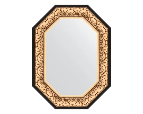Зеркало настенное Polygon EVOFORM в багетной раме барокко золото, 60х80 см, BY 7241