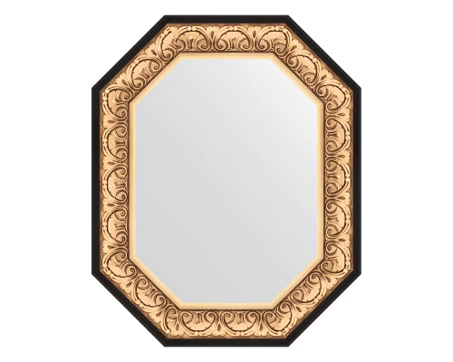 Зеркало настенное Polygon EVOFORM в багетной раме барокко золото, 65х80 см, BY 7242