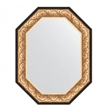 Зеркало настенное Polygon EVOFORM в багетной раме барокко золото, 70х90 см, BY 7243