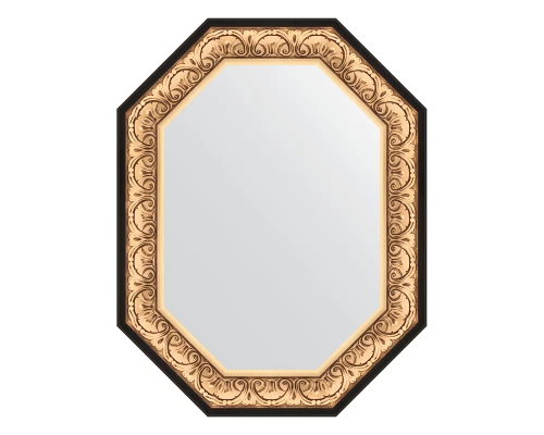 Зеркало настенное Polygon EVOFORM в багетной раме барокко золото, 70х90 см, BY 7243