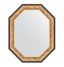 Зеркало настенное Polygon EVOFORM в багетной раме барокко золото, 80х100 см, BY 7244