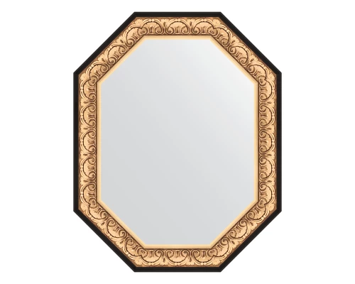 Зеркало настенное Polygon EVOFORM в багетной раме барокко золото, 80х100 см, BY 7244