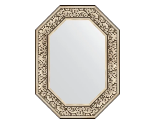 Зеркало настенное Polygon EVOFORM в багетной раме барокко серебро, 60х80 см, BY 7245