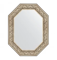 Зеркало настенное Polygon EVOFORM в багетной раме барокко серебро, 70х90 см, BY 7247