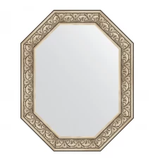 Зеркало настенное Polygon EVOFORM в багетной раме барокко серебро, 80х100 см, BY 7248