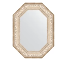 Зеркало настенное Polygon EVOFORM в багетной раме виньетка серебро, 60х80 см, BY 7253