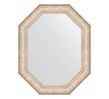 Зеркало настенное Polygon EVOFORM в багетной раме виньетка серебро, 65х80 см, BY 7254