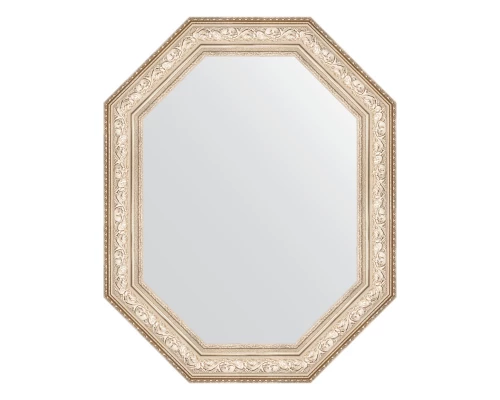 Зеркало настенное Polygon EVOFORM в багетной раме виньетка серебро, 65х80 см, BY 7254