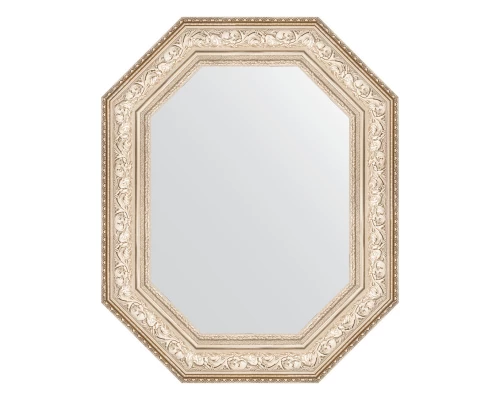 Зеркало настенное Polygon EVOFORM в багетной раме виньетка серебро, 70х90 см, BY 7255