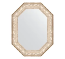 Зеркало настенное Polygon EVOFORM в багетной раме виньетка серебро, 80х100 см, BY 7256
